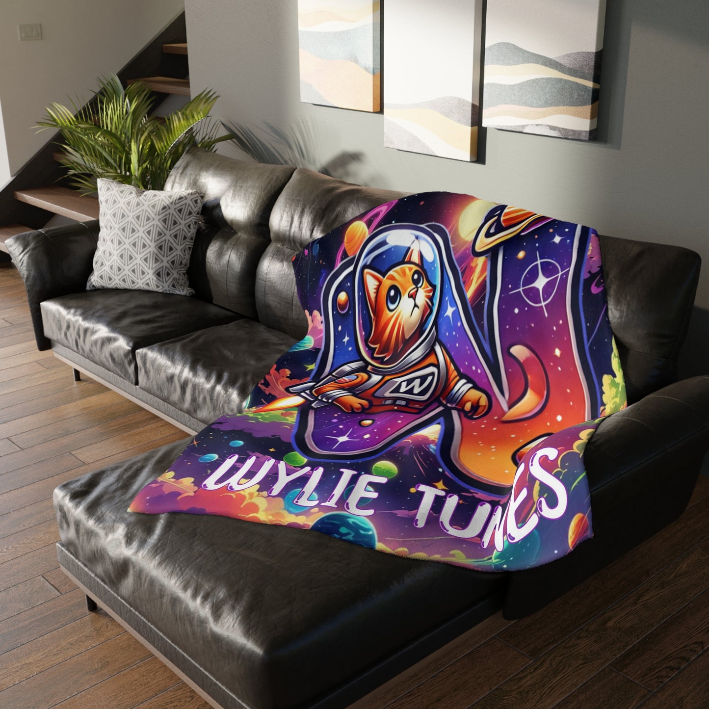 Wylie Tunes: Space Cat 1 & RipCurl Rocket Velveteen Microfiber 80x60 Reversible Blanket – “Double the Action, Double the Story"