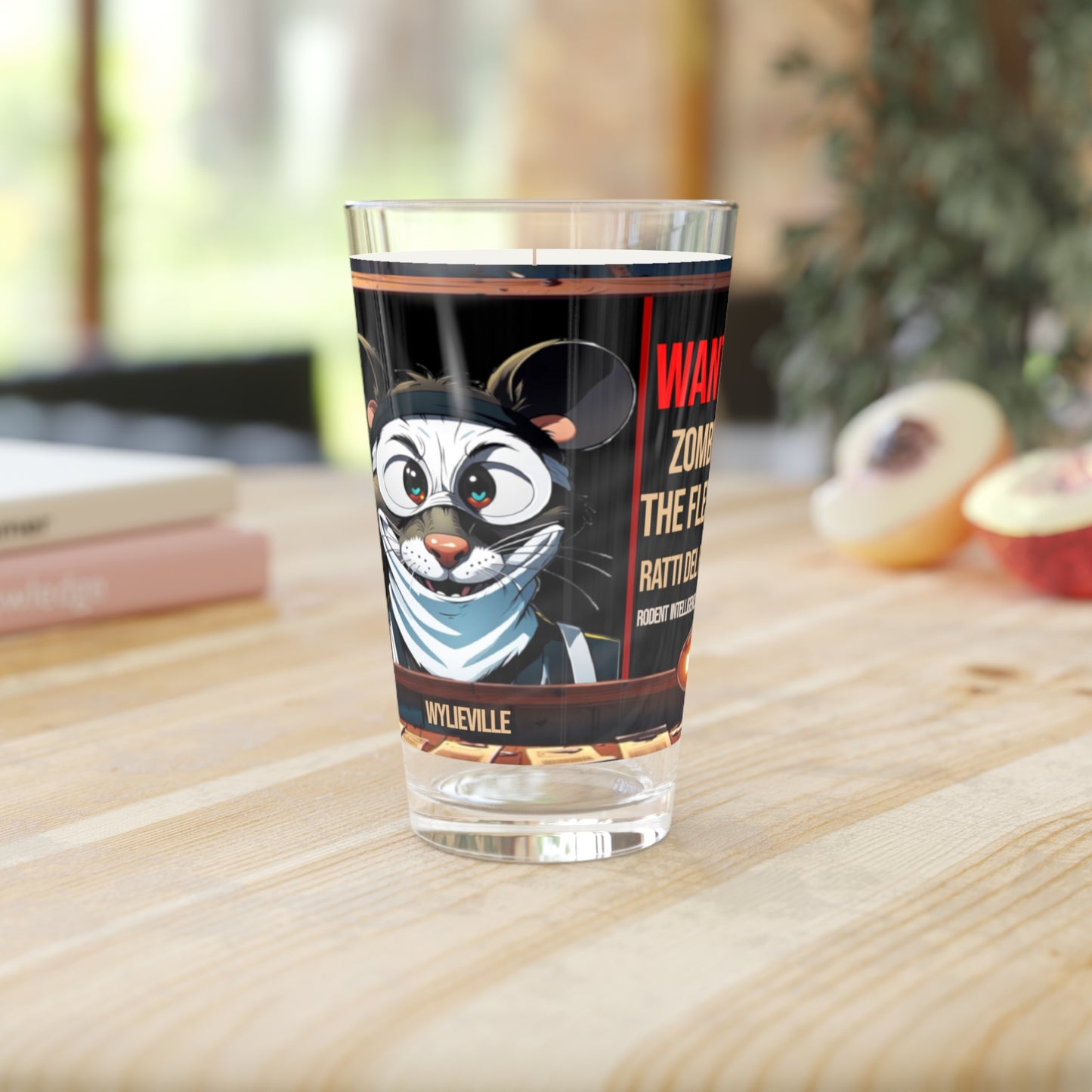 Wylieville After Dark: Zombino the Flesher Pint Glass, 16oz