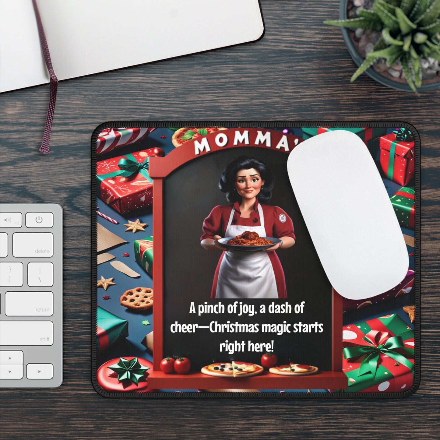 Wylieville: Momma Cannoli's Pinch of Christmas Gaming Mouse Pad