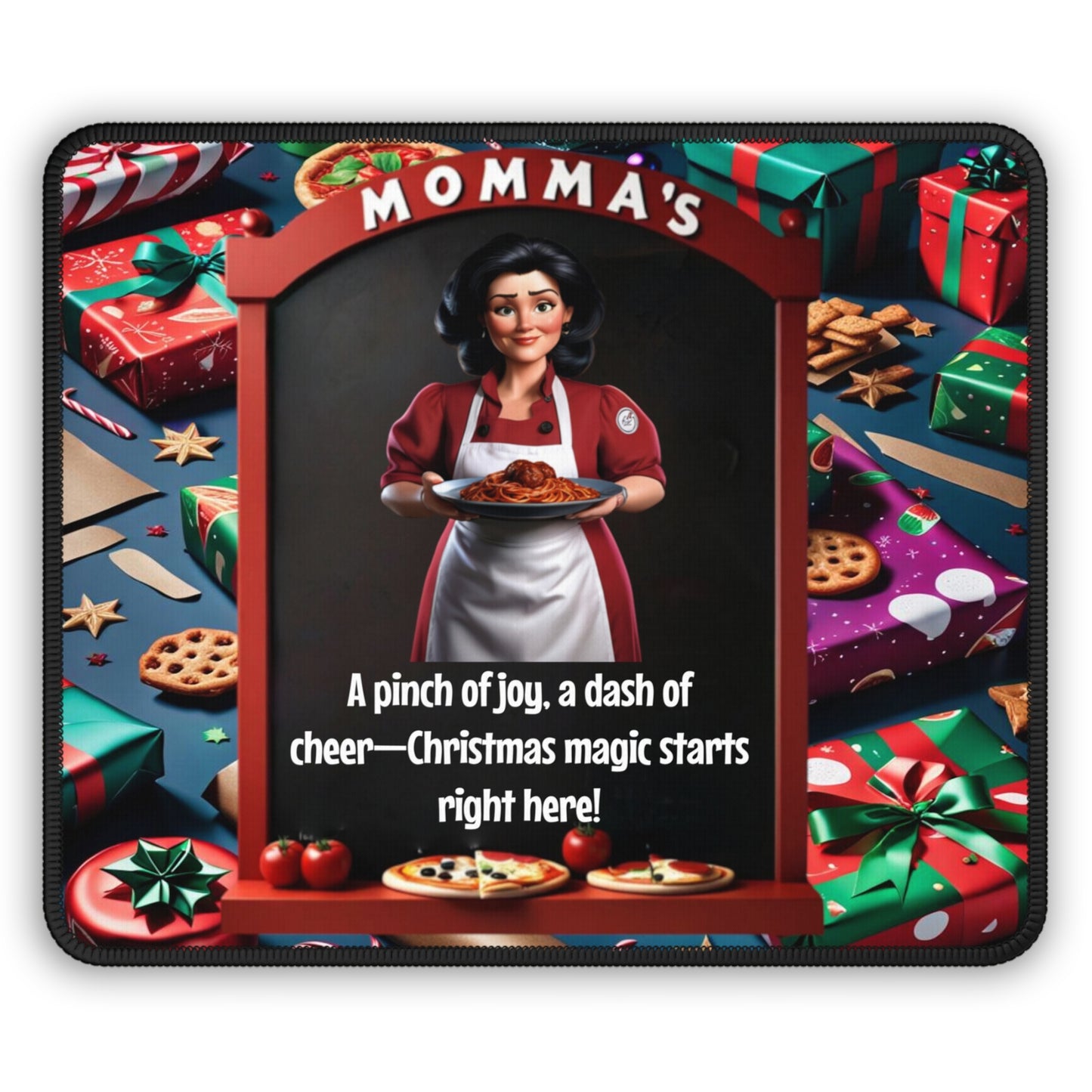 Wylieville: Momma Cannoli's Pinch of Christmas Gaming Mouse Pad