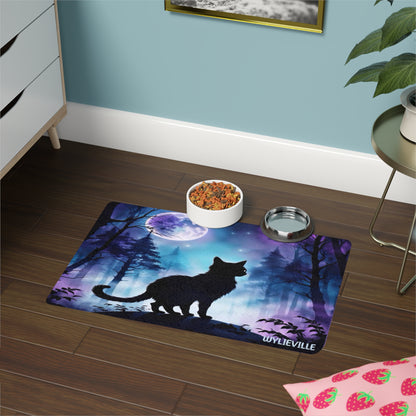 Wylieville: The Silent Huntress Pet Food Mat (12x18)