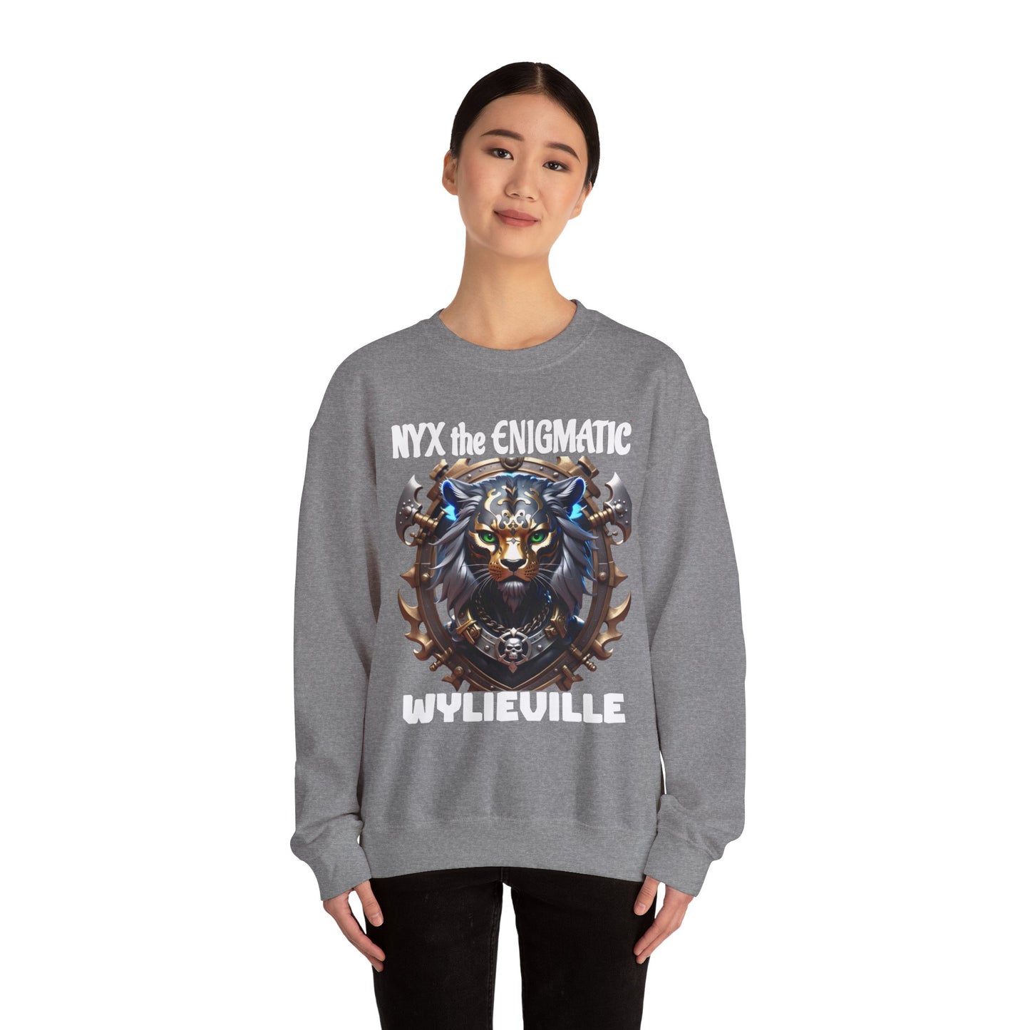 Wylieville After Dark: Nyx the Enigmatic Heavy Blend Crewneck Sweatshirt