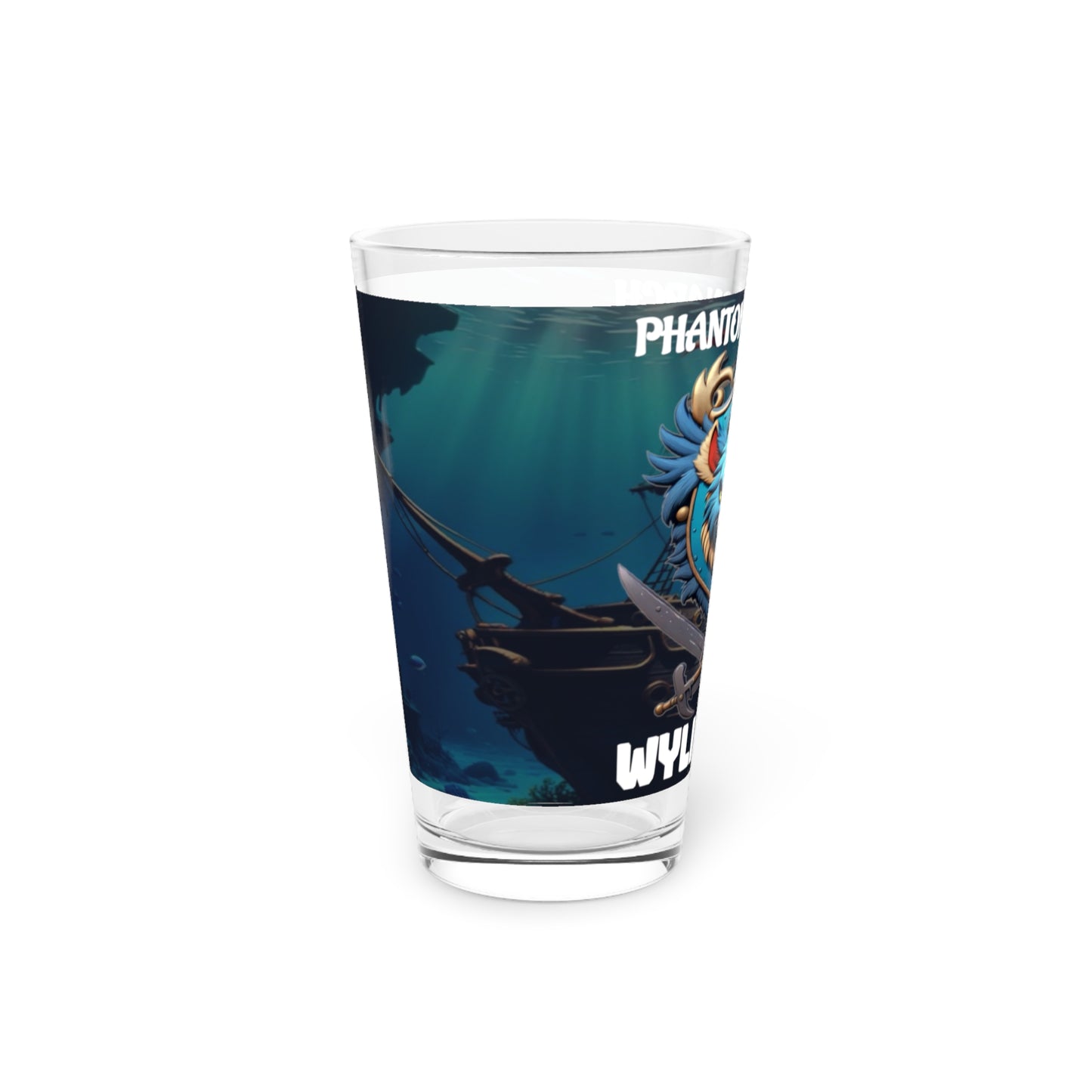 Wylieville After Dark: Phantom Monarch Pint Glass, 16oz