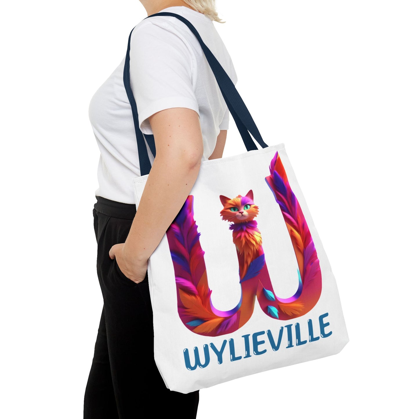 Wylieville Brand Tote Bag - White/Blue