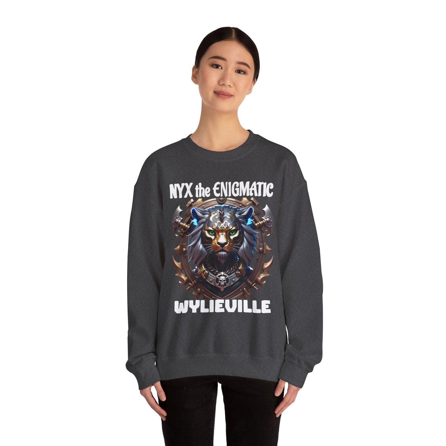 Wylieville After Dark: Nyx the Enigmatic Heavy Blend Crewneck Sweatshirt