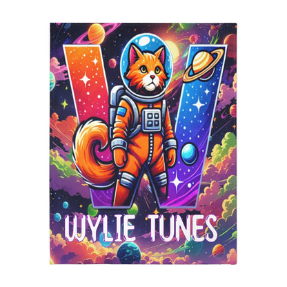 Wylie Tunes: Space Cats Velveteen Microfiber 80x60 Reversible Blanket – “Double the Action, Double the Story"