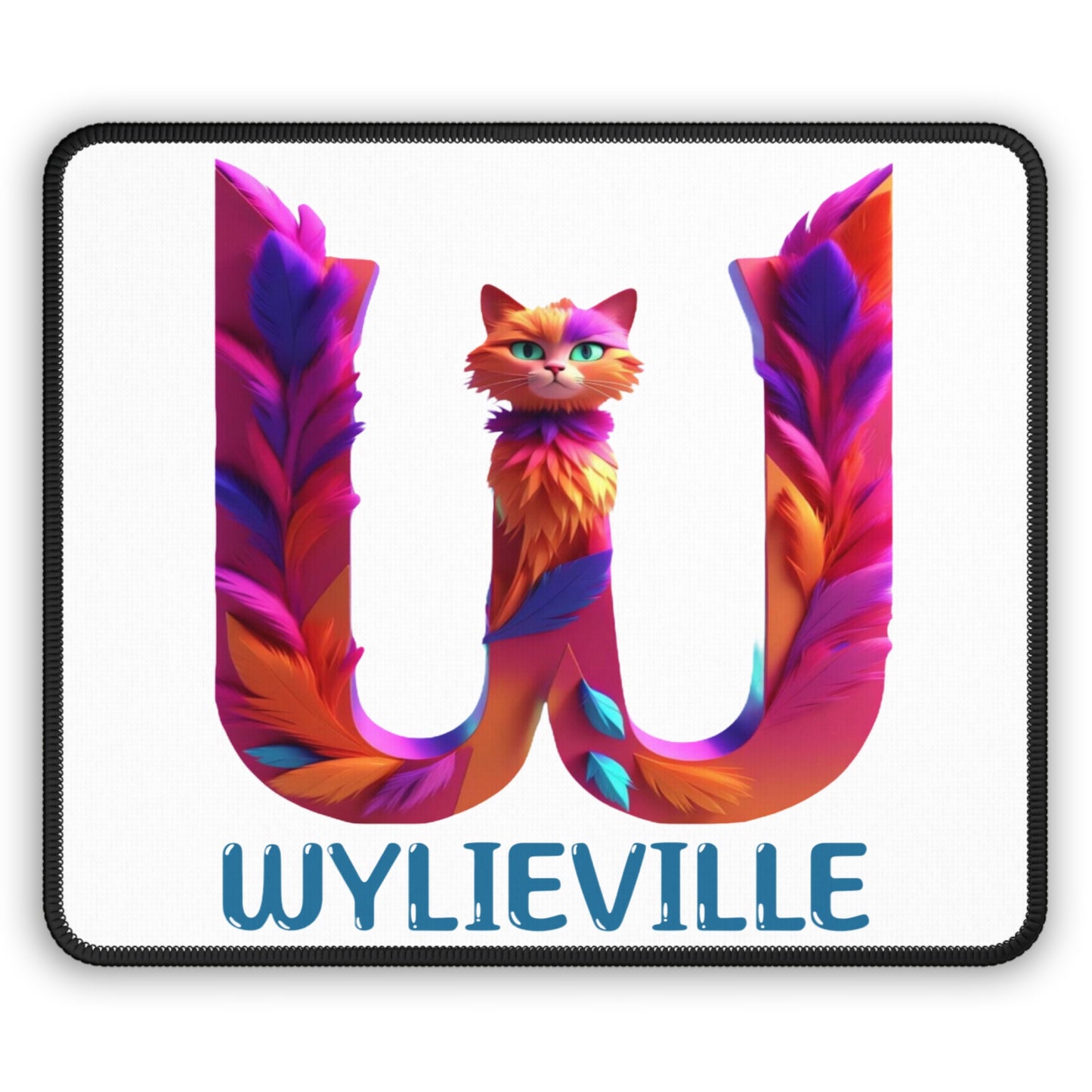 Wylieville Brand Gaming Mouse Pad (White/Blue)