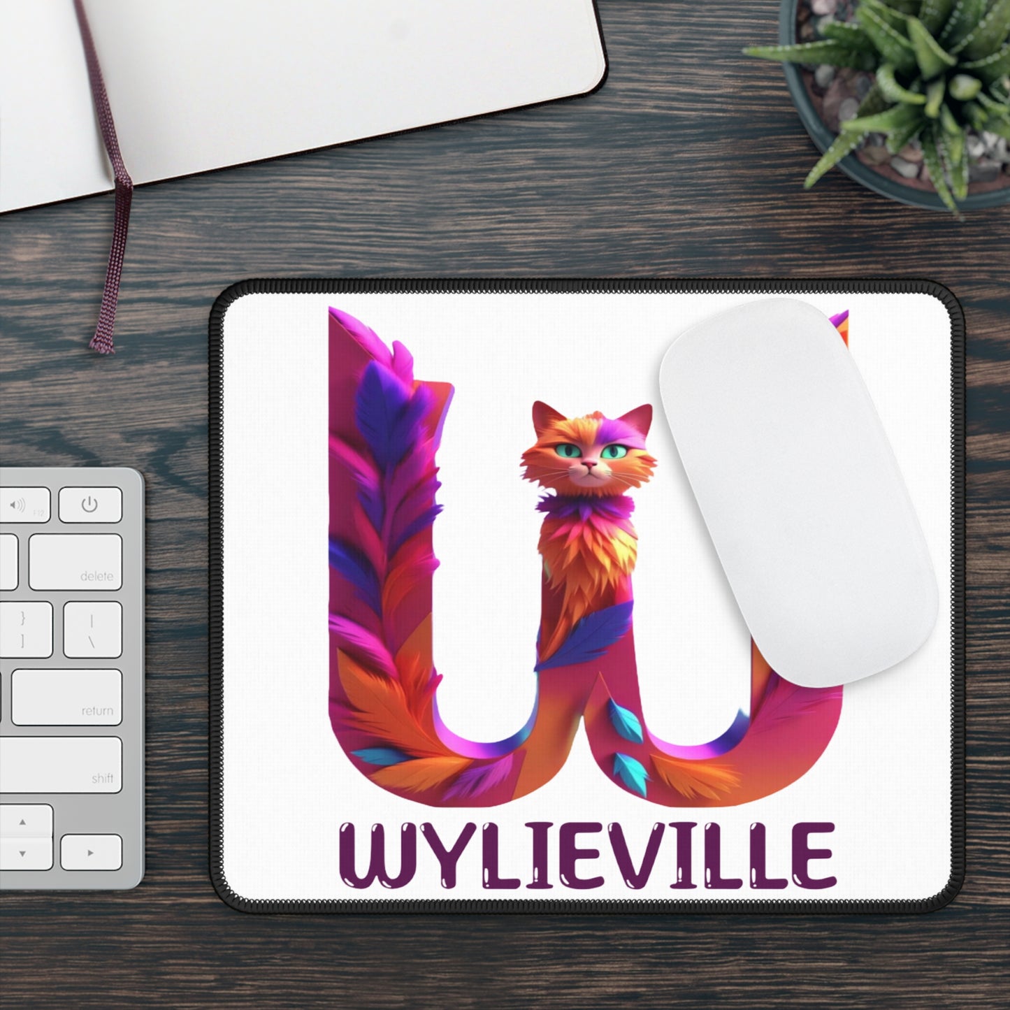 Wylieville Brand Gaming Mouse Pad (White/Purple)