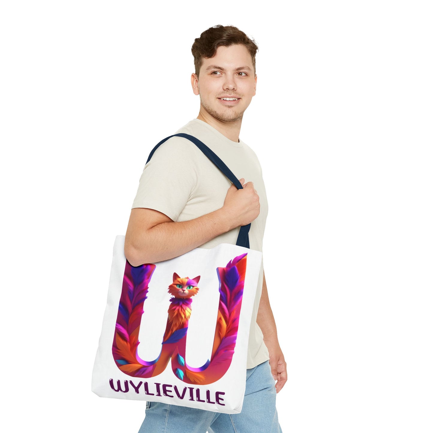 Wylieville Brand Tote Bag - White/Purple