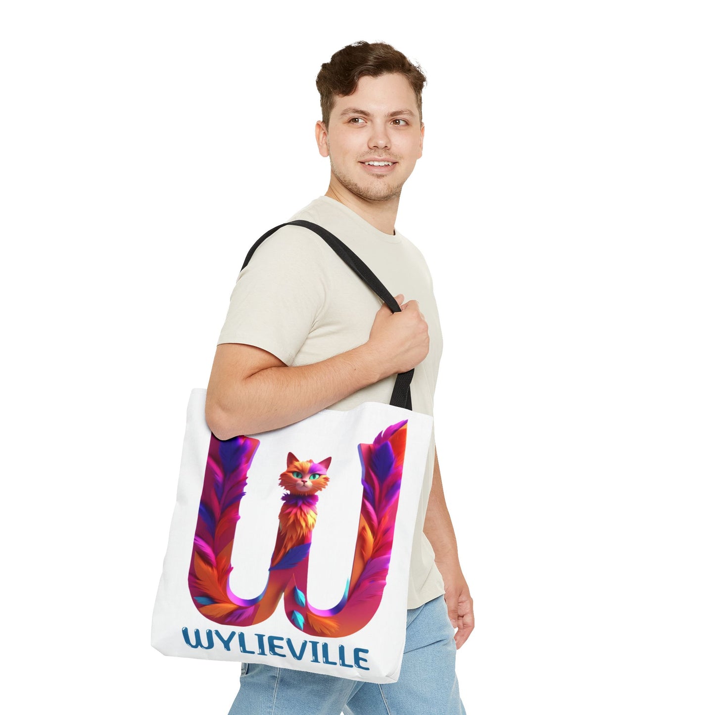 Wylieville Brand Tote Bag - White/Blue