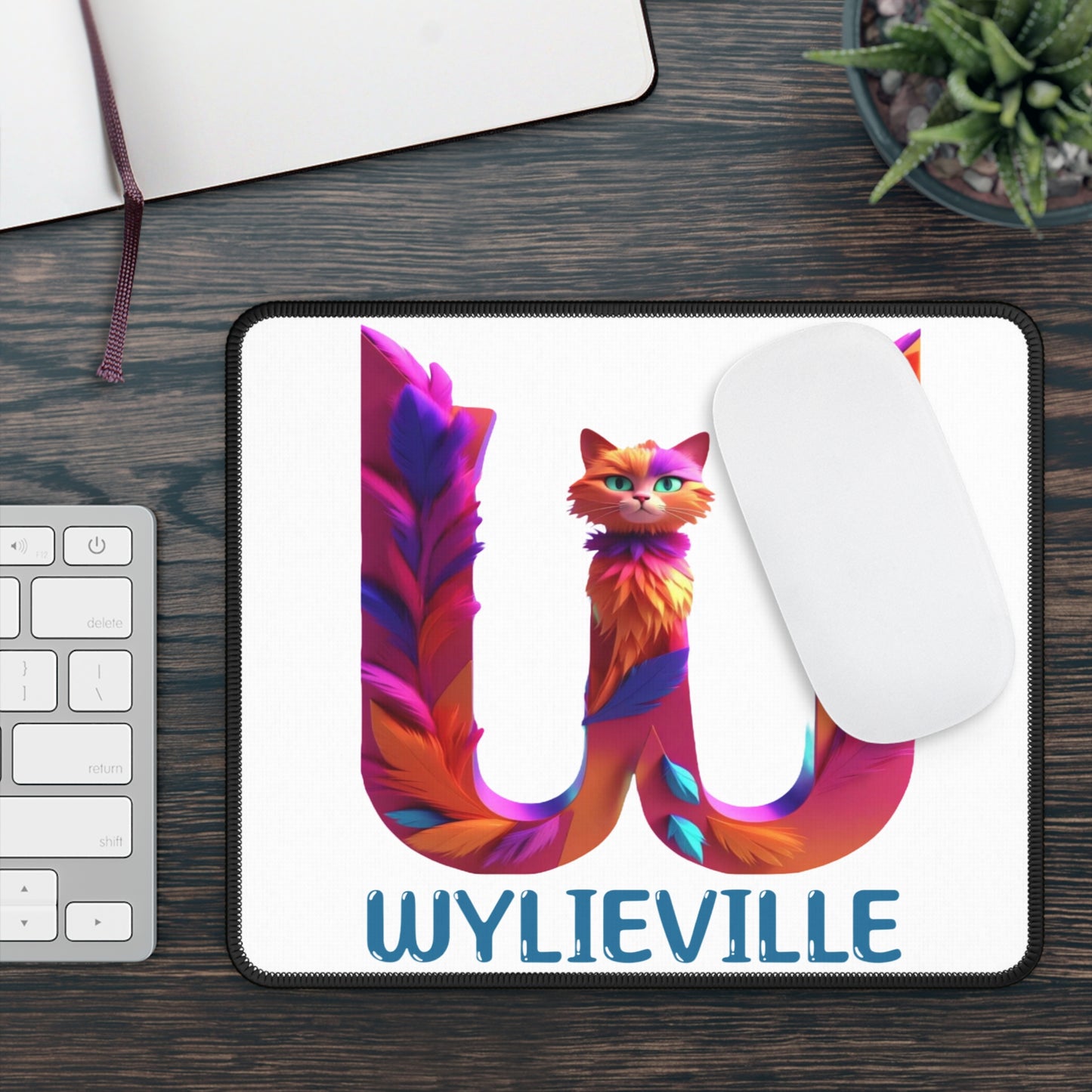 Wylieville Brand Gaming Mouse Pad (White/Blue)