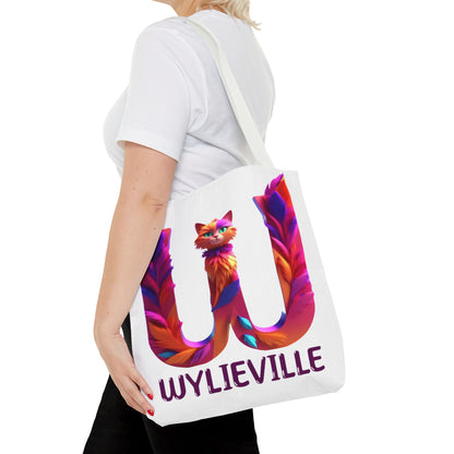 Wylieville Brand Tote Bag - White/Purple