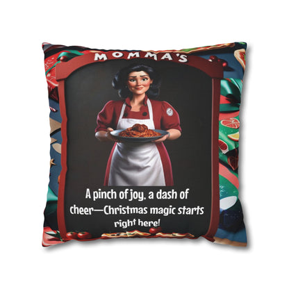 Wylieville: Momma Cannoli's Pinch of Christmas Spun Polyester Square Pillowcase 18