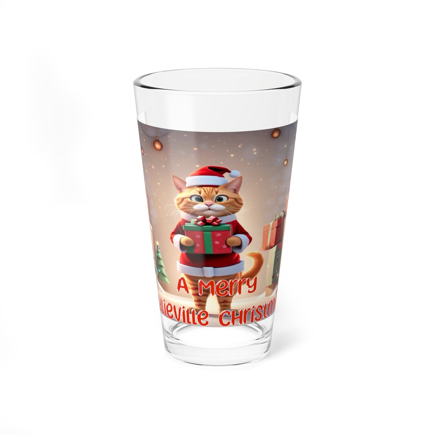 A Wylieville Merry Christmas Mixing Glass, 16oz