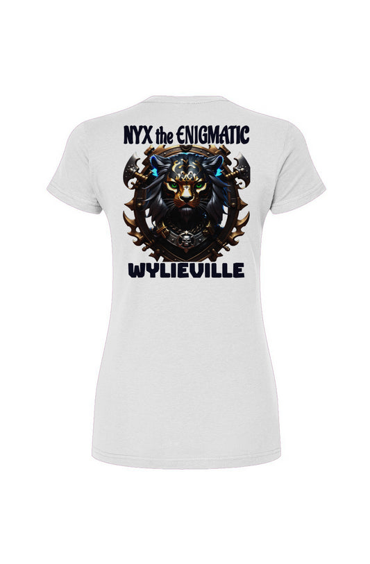 Wylieville After Dark: Nyx on the back Women's T-Shirt