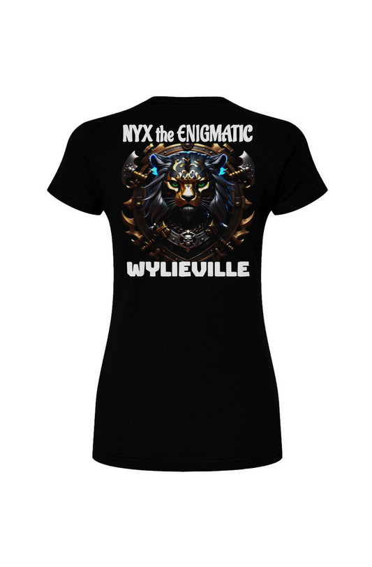 Wylieville After Dark: Nyx on the back Women's  T-Shirt