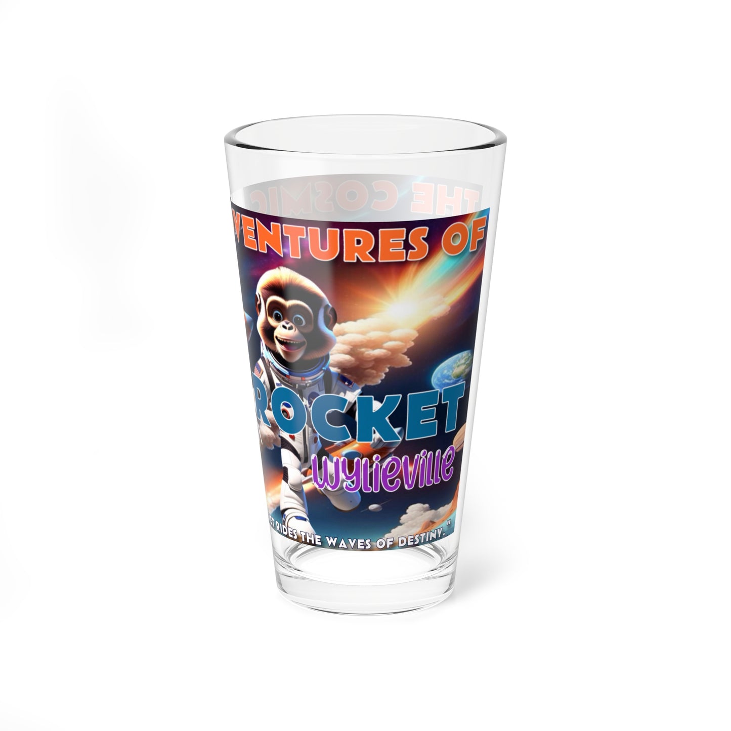 Wylieville: The Cosmic Adventures of RipCurl Rocket Mixing Glass, 16oz