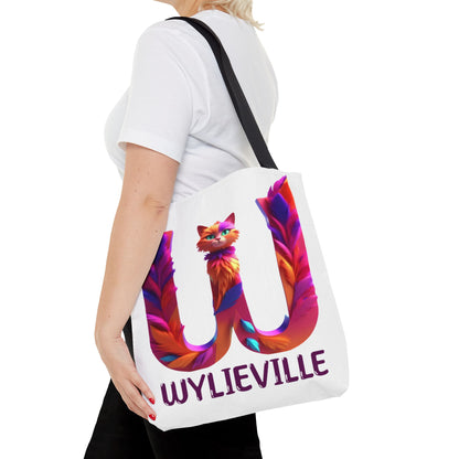 Wylieville Brand Tote Bag - White/Purple