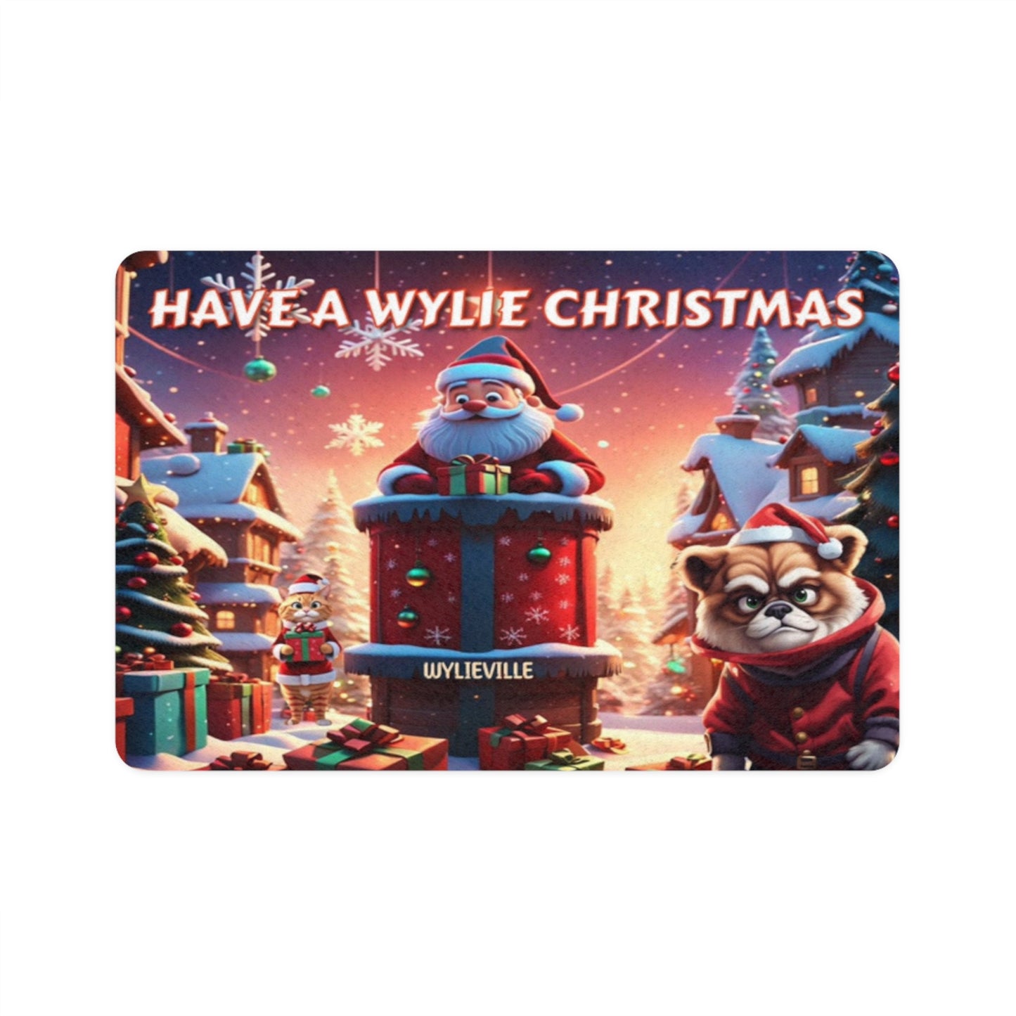 Wylieville: Have A Wylie Christmas Pet Food Mat (12x1