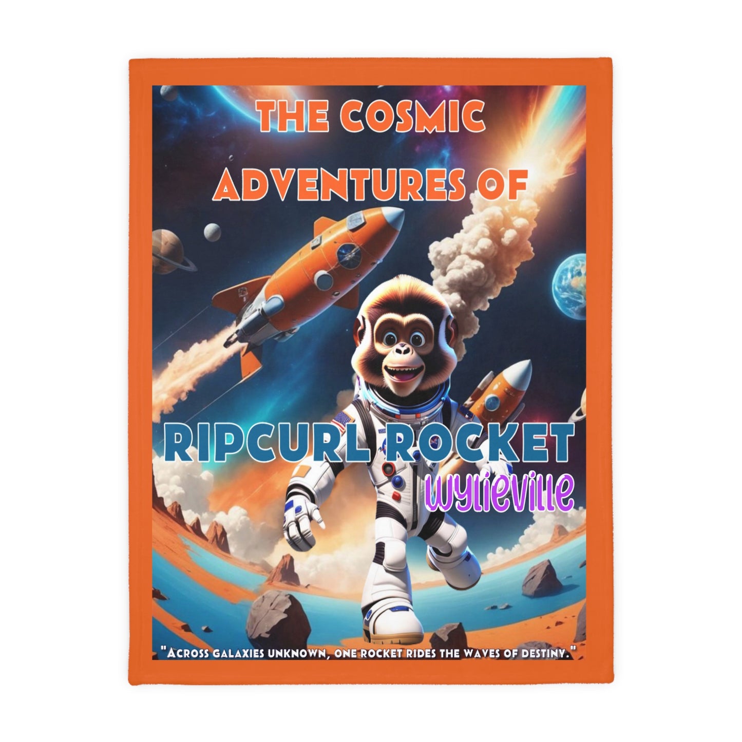 Wylie Tunes: Space Cat 1 & RipCurl Rocket Velveteen Microfiber 80x60 Reversible Blanket – “Double the Action, Double the Story"