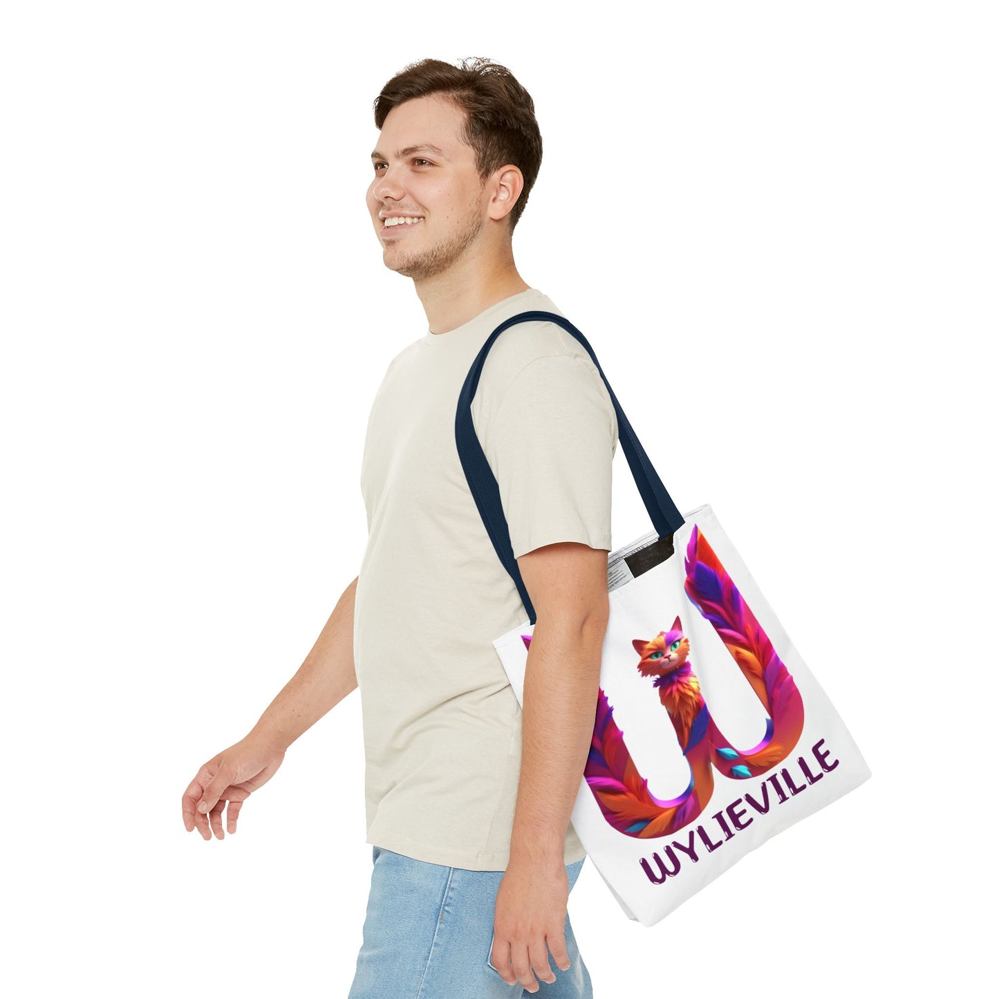 Wylieville Brand Tote Bag - White/Purple