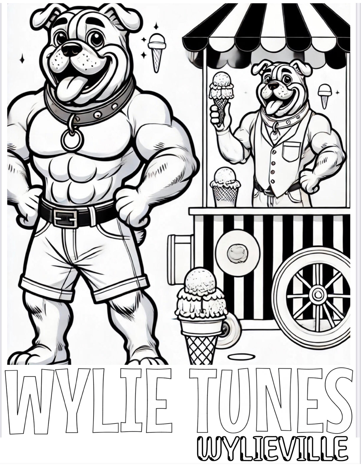 Frenchie’s Ice Cream Run: Free Coloring Page